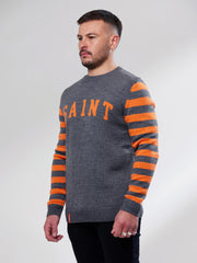 Retro Knit Crew - Grey/Orange - SA1NT