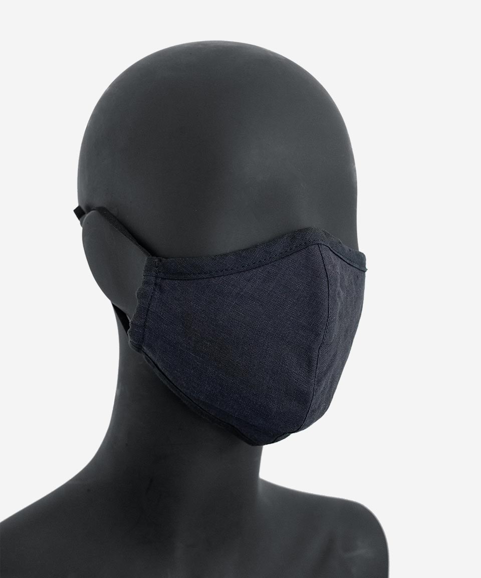 SA1NT Hemp Triple Layer Mask - Black - SA1NT